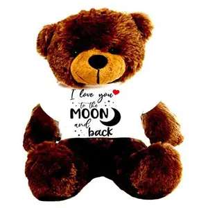 Toy Joy SOFT TOYS Big Teddy Bear for Gift of Any Occasion Wearing a Ã¢¬ÅI Love You to The Moon and Back T-Shirt 3 feet Chocolate