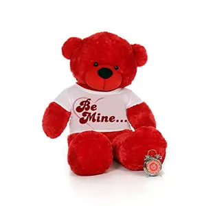 Toy Joy SOFT TOYS Soft Toys Big Teddy Bear Wearing Happy Valentine Day T-Shirt 4 feet red_T Shirt_Happy Valentine Day 05