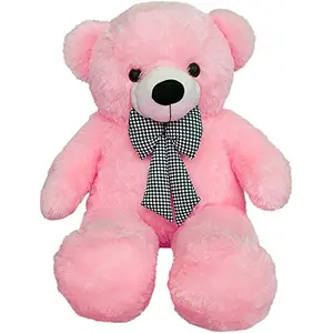 Toy Joy SOFT TOYS Loveable HUGABLE Soft Giant Life Size Long Huge Teddy Bear(Best for Someone Special) Baby Pink 3 Feet 90 cm with Free Heart Shape CUSION