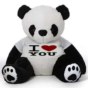 Toy Joy SOFT TOYS Soft Toys Big Teddy Bear Wearing Happy Valentine Day T-Shirt 3 feet Panda_T Shirt_Happy Valentine Day 06