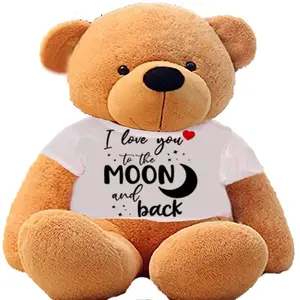 Toy Joy SOFT TOYS Big Teddy Bear for Gift of Any Occasion Wearing a Ã¢¬ÅI Love You to The Moon and Back T-Shirt 4 feet Brown