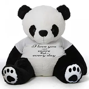 Hug'n'Feel® Soft Toys Big Teddy Panda Wearing I Love You More Every Day T-Shirt 3 feet Panda_T Shirt_I Love You More Every Day