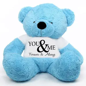 Toy Joy SOFT TOYS Big Teddy Bear for Gift of Any Occasion Wearing a Ã¢¬ÅYou and me Forever and Always T-Shirt 3 feet Blue