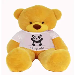 Toy Joy SOFT TOYS Soft Toys Big Teddy Bear Wearing Happy Valentine Day T-Shirt 3 feet Yellow_T Shirt_Happy Valentine Day 03