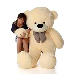 Toy Joy SOFT TOYS Soft Toys Long Soft Lovable Huggable Cute Giant Life Size Teddy Figure Child Safe Best for Birthday Gift Valentine Gift for Girlfriend 4 FEET Cream