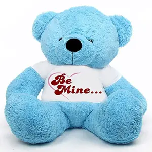 Toy Joy SOFT TOYS Soft Toys Big Teddy Bear Wearing Happy Valentine Day T-Shirt 4 feet Blue_T Shirt_Happy Valentine Day 05