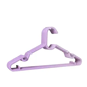 MINISO Plastic Cloth Hanger 10 PCS Cloth Hanger for Drying Clothes Dual Use for Hanging in Wardrobe Durable PP Material Light Purple