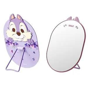 MINISO Hand Mirror for MakeupSmall Mirror Dual-Use Tabletop Vanity Mirror with StandChip 'n' Dale Collection (Random Color Framed Round)