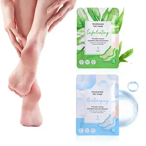 MINISO Foot Hydrating Socks Deep Moisturizing + Exfoliating Foot Peeling Mask for Foot Spa Smooth Skin 2 Pairs