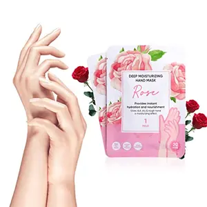 MINISO Hands Moisturizing Gloves Deep Hydration & Nourishment Hand Mask for Relieving Dry Rough Hand Skin Repair Mask for Hand Spa 2 Pair Rose