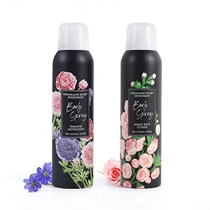 MINISO Body Spray For Women Body Mist Deo With Floral Long Lasting Smell Pack of 2 (Paradise Moonlight & Magic Rosy Clouds)