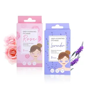MINISO Eye Mask Deep Hydrating Under Eye Skin Care Reducing Eye Fine Lines Wrinkle Under Eye Patches Total 6 Pairs Lavender x3 & Rose x3