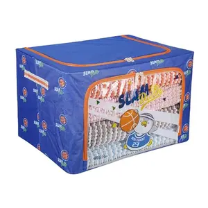MINISO Storage Box for Clothes Foldable Organisers Storage Box Reinforced Inside Steel Frame & Clear Window (Pen Pen Penguin 50x40x33cm)