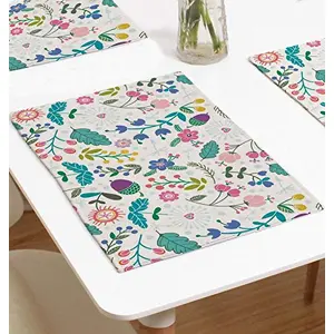 Christmas Vibes Premium Cotton Washable Placemats Table Mats (12x18 inches 45x30 cm) - Set of 6