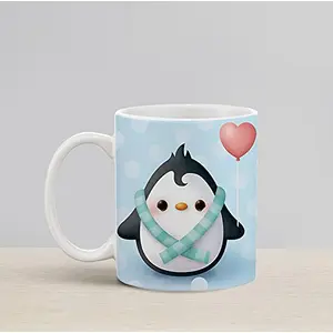 Christmas Vibes Penguine Cute Mug for Kids and Youngsters (Pack of 1 330 ml) Cute Mug Kids Mug Funny Mug Coffee Mug Birthday Gift Mug Gift for Friends Milk Mugs
