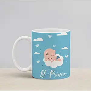 Christmas Vibes Lil Prince Cute Mug for Kids and Youngsters (Pack of 1 330 ml) Cute Mug Kids Mug Funny Mug Coffee Mug Birthday Gift Mug Gift for Friends Milk Mugs