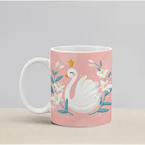 Christmas Vibes Pretty Swan Cute Mug for Kids and Youngsters (Pack of 1 330 ml) Cute Mug Kids Mug Funny Mug Coffee Mug Birthday Gift Mug Gift for Friends Milk Mugs