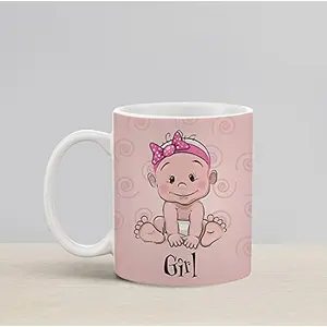Christmas Vibes Baby Girl Cute Mug for Kids and Youngsters (Pack of 1 330 ml) Cute Mug Kids Mug Funny Mug Coffee Mug Birthday Gift Mug Gift for Friends Milk Mugs