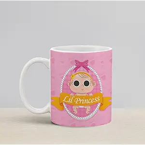 Christmas Vibes Lil Princess Cute Mug for Kids and Youngsters (Pack of 1 330 ml) Cute Mug Kids Mug Funny Mug Coffee Mug Birthday Gift Mug Gift for Friends Milk Mugs