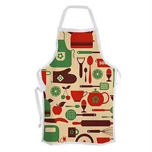 Christmas Vibes Cotton Kitchen Apron - 1 pc Printed Apron Quirky Apron Funny Apron Gifts for Cook Gift for Chef Gift for Wife Gift for mom AP00091