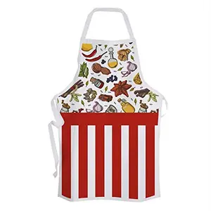 Christmas Vibes Cotton Kitchen Apron - 1 pc Printed Apron Quirky Apron Funny Apron Gifts for Cook Gift for Chef Gift for Wife Gift for mom AP00090