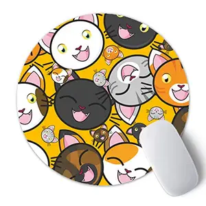Christmas Vibes Printed Anti Skid Round Mouse Pad for Desktop Computer PCs and Laptops (Pack of 1) Gaming Mouse Pad Round Mousepad RMP125