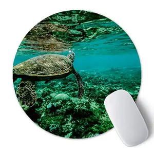 Christmas Vibes Printed Anti Skid Round Mouse Pad for Desktop Computer PCs and Laptops (Pack of 1) Gaming Mouse Pad Round Mousepad RMP141