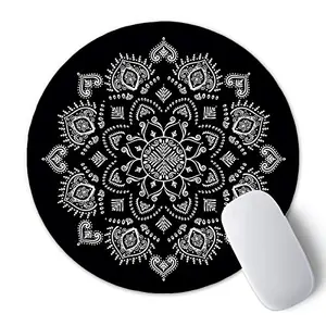 Christmas Vibes Printed Anti Skid Round Mouse Pad for Desktop Computer PCs and Laptops (Pack of 1) Gaming Mouse Pad Round Mousepad RMP205