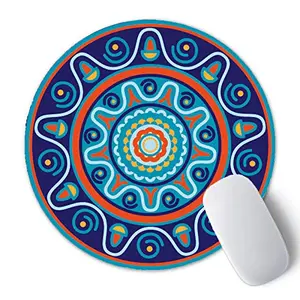 Christmas Vibes Printed Anti Skid Round Mouse Pad for Desktop Computer PCs and Laptops (Pack of 1) Gaming Mouse Pad Round Mousepad RMP130