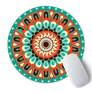 Christmas Vibes Printed Anti Skid Round Mouse Pad for Desktop Computer PCs and Laptops (Pack of 1) Gaming Mouse Pad Round Mousepad RMP138