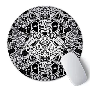 Christmas Vibes Printed Anti Skid Round Mouse Pad for Desktop Computer PCs and Laptops (Pack of 1) Gaming Mouse Pad Round Mousepad RMP105