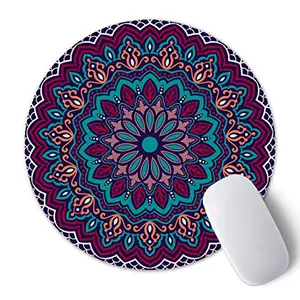 Christmas Vibes Printed Anti Skid Round Mouse Pad for Desktop Computer PCs and Laptops (Pack of 1) Gaming Mouse Pad Round Mousepad RMP86