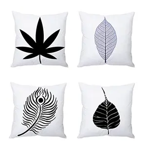 Christmas Vibes Leaf Art Cushion Covers(4 Pieces)