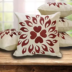 Christmas Vibes Embroidered Cushion Covers for Sofa (16x16 inch Pack of 5) Sofa Cushion Cover Diwali Cushion Cover Diwali Decoration Ethnic Cushion Cover Living Room Cushion Cover