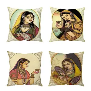 Christmas Vibes Traditional Women Cushion Covers(4 Pieces)