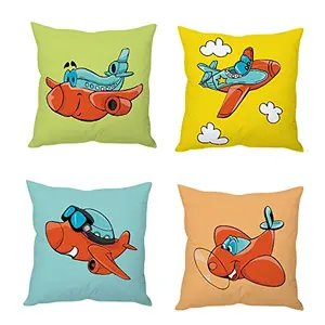 Christmas Vibes Airplane Art Cushion Covers(4 Pieces)
