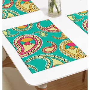 Christmas Vibes Premium Cotton Placemats Table Mats Set of 4 12x18 inches (45x30 cm) Washable