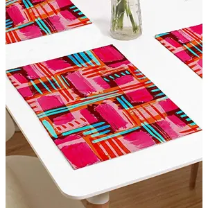 Christmas Vibes Premium Cotton Placemats Table Mats Set of 6 12x18 inches (45x30 cm) Washable