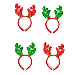 Christmas Vibes Christmas Reindeer Antlers Headband with Bells & Xmas Fancy Dress Accessories