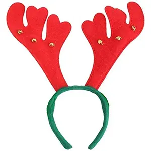 Christmas Vibes Christmas Reindeer Antlers Headband with Bells & Xmas Fancy Dress Accessories