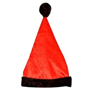 Christmas Vibes Brands Brown Plush Santa Cap for Christmas New Year Party & Made in India. Pack of Ten for 0-6 Month(3392N10)
