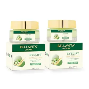 Bella Vita Organic EyeLift Hydrating Natural Under Eye Cream Gel for Dark Circles Puffy Eyes Wrinkles & Removal of Fine Lines for Women & Men 20 gm (Pack of 2)