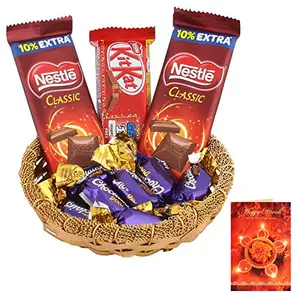 SFU E Com Nestle Chocolates Gift Hamper| Diwali Chocolate Gift | Premium Diwali Chocolate Gift with Greeting Card | Chocolate Gift for Diwali New Year Wishes | 299