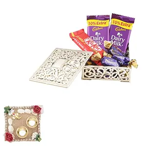 SFU E Com Choclairs & Nestle Chocolate Gift Box| Premium Pooja Thali with Chocolate Hamper | Chocolate Gift for Diwali Bhai Dooj  New Year Pooja Dhan Pooja | 194