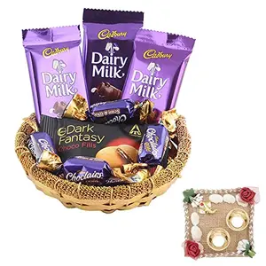 SFU E Com Nestle Kitkat with Creamy Dark Fantasy| Premium Pooja Thali with Chocolate Hamper | Chocolate Gift for Diwali Bhai Dooj  New Year Pooja Dhan Pooja | 1104