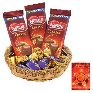 SFU E Com Nestle Classic & Choclairs Gold Chocolates Gift Hamper| Diwali Chocolate Gift | Premium Diwali Chocolate Gift with Greeting Card | Chocolate Gift for Diwali New Year Wishes | 297