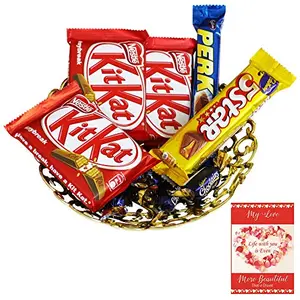 SFU E Com Nestle Chocolate Gift Tray | Valentine Chocolate with Love Greeting Card | Valentine Chocolate Hamper | 022