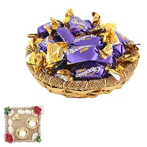 SFU E Com Nestle Classic & Choclairs Gold Chocolates Gift Hamper| Premium Pooja Thali with Chocolate Hamper | Chocolate Gift for Diwali Bhai Dooj  New Year Pooja Dhan Pooja | 294