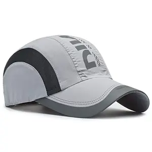 SERPLEX Sports Cap for Men and Women Breathable Classic Outdoor Games Baseball Hat for Fishing Hiking with Adjustable Buckle Closure - Grey