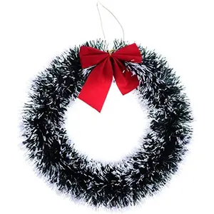 Christmas Vibes Christmas Wreath Wall Bowknot Hanging Decoration for Xmas Party Door Garland Ornament Christmas Decorations for Home